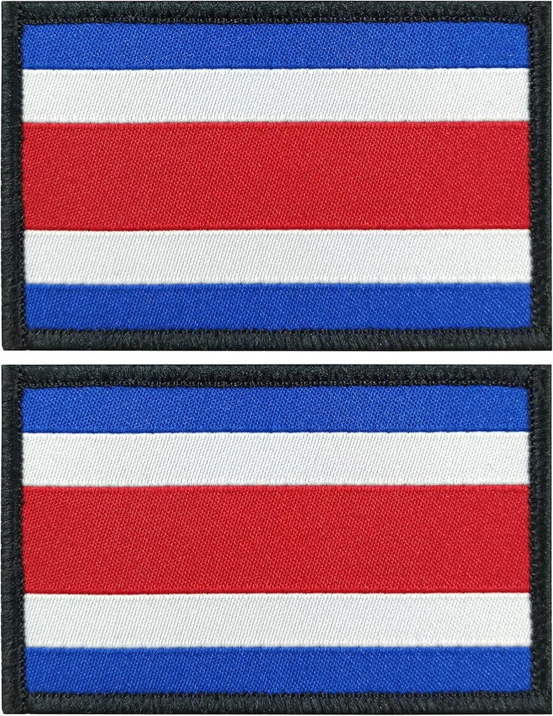 QQSD Costa Rica Flag Patch Costa Rican Tactical Patch - Hook and Loop Fastener, 2 Pack - Image 1